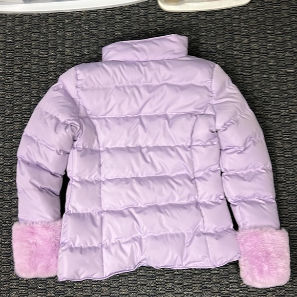 Asos Threadbare lilac purple ski snow puffer jacket faux fur cuffs - Picture 5 of 6